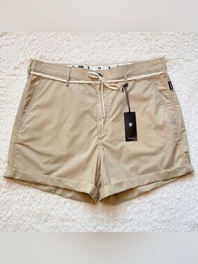 G-Star RAW Lintell Boyfriend Shorts Shoelace Drawstring Loose Mid-Rise Womens 31